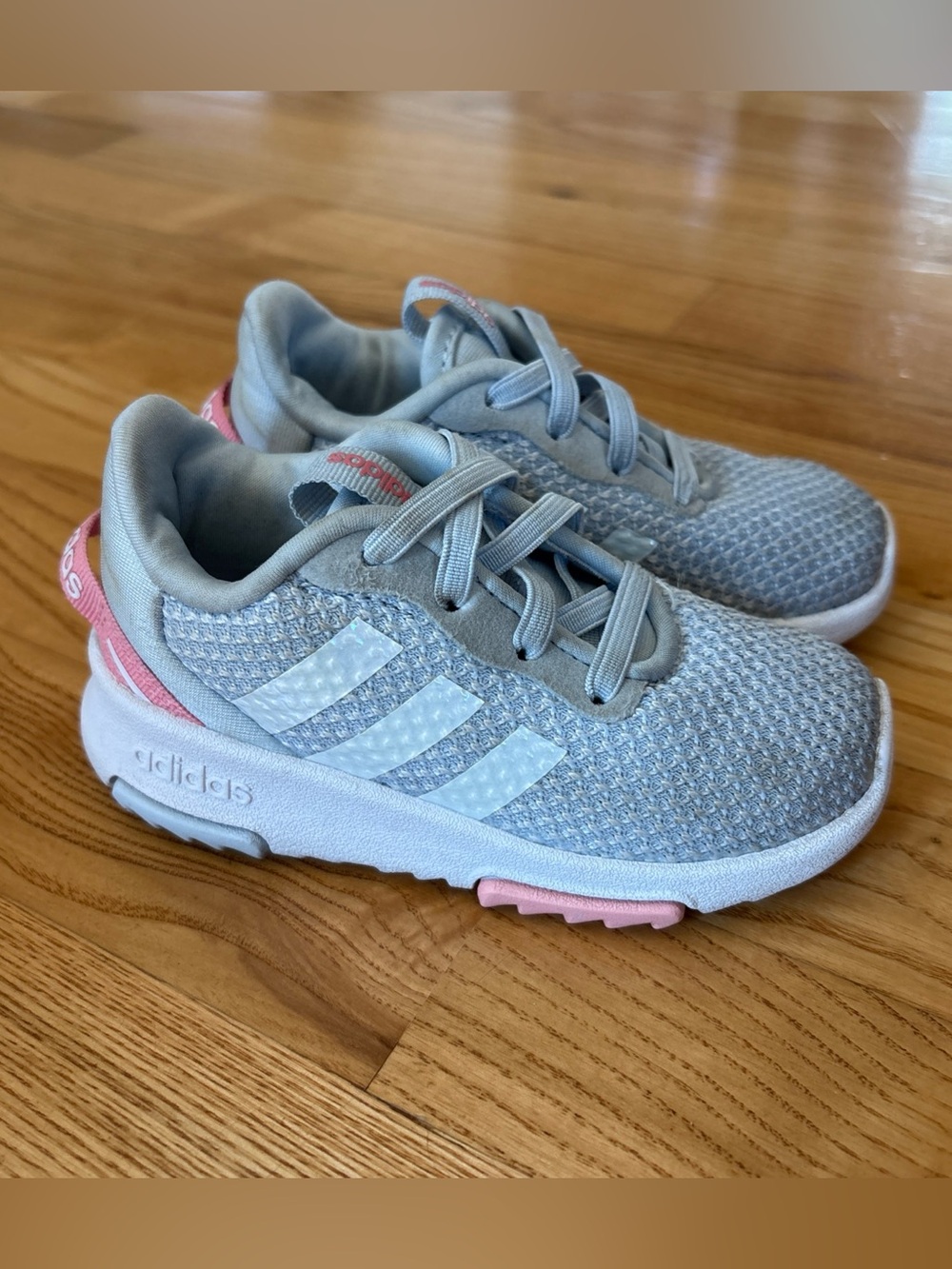 Adidas Racer TR 2.0 Sneakers Slip On Shoes Grey Pink School Toddler Girls 6.5K
